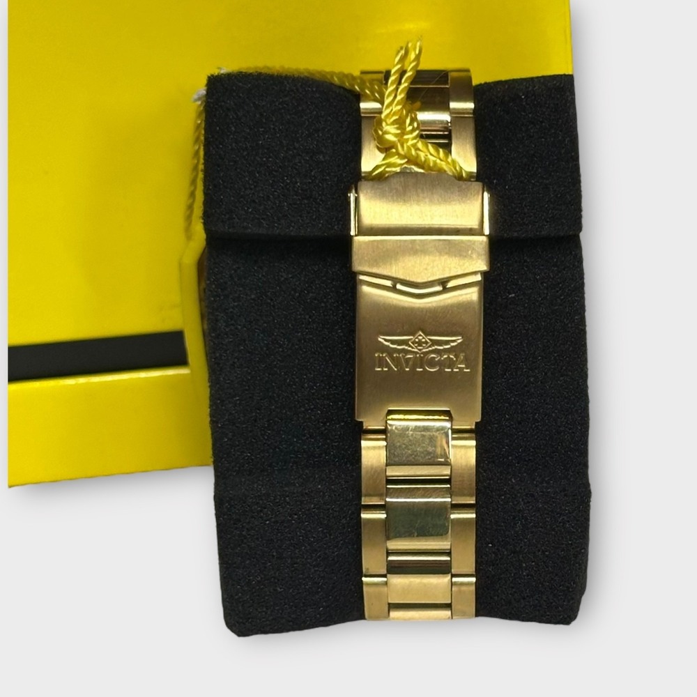 Invicta Watch Gold Tone Mens‎ 40mm Black Dial Date 200M Stainless 8936 Boxed - Picture 7 of 16
